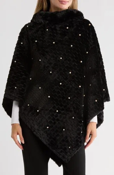 Nanette Lepore Elegant Faux Pearl Ruana In Black