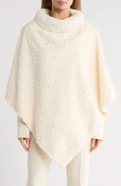 Nanette Lepore Elegant Faux Pearl Ruana In White