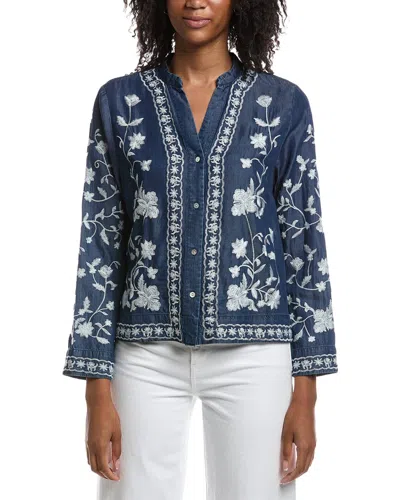 Nanette Lepore Embroidered Blouse In Blue