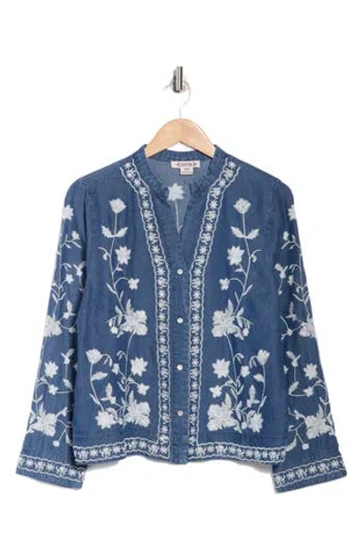 Nanette Lepore Embroidery Top In Blue