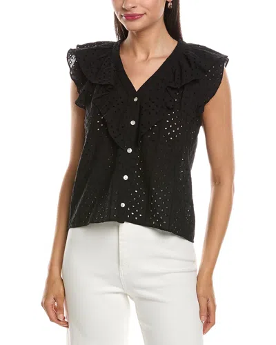 Nanette Lepore Eyelet Blouse In Black