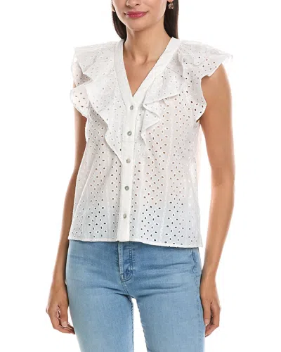 Nanette Lepore Eyelet Blouse In White