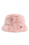 Nanette Lepore Faux Fur Bucket Hat In Blush