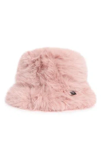 Nanette Lepore Faux Fur Bucket Hat In Blush