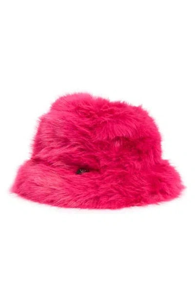 Nanette Lepore Faux Fur Bucket Hat In Fushia