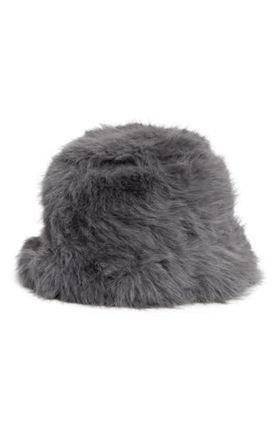 Nanette Lepore Faux Fur Bucket Hat In Gray