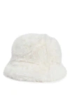 Nanette Lepore Faux Fur Bucket Hat In Ivory