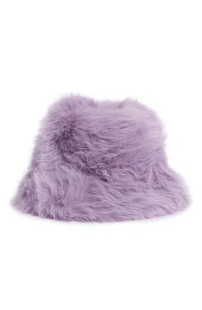 Nanette Lepore Faux Fur Bucket Hat In Purple