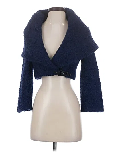 Pre-owned Nanette Lepore Faux Fur Jacket In Blue