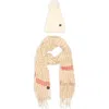 Nanette Lepore Faux Fur Pompom Beanie & Scarf Set In Neutral