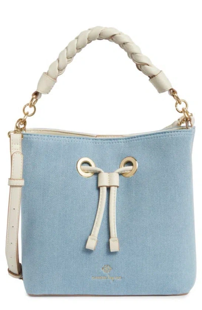 Nanette Lepore Faux Leather Bucket Bag In Blue Jeans