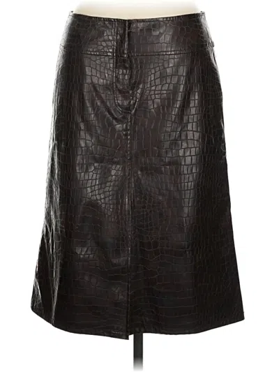Pre-owned Nanette Lepore Faux Leather Skirt In Black