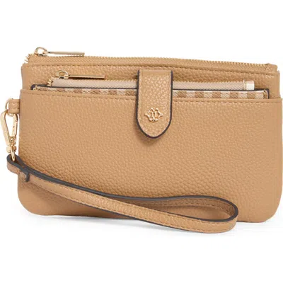 Nanette Lepore Faux Leather Wristlet With Card Case In Red