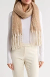 Nanette Lepore Faux Pearl Fringe Scarf In Gold