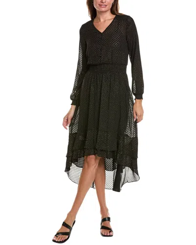 Nanette Lepore Fil Coupe Midi Dress In Black