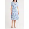 Nanette Lepore Floral Tiered Dress In Blue