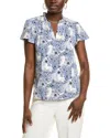 Nanette Lepore Flutter Sleeve Blouse In Purple
