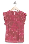 Nanette Lepore Flutter Sleeve Top In Pink