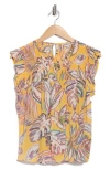 Nanette Lepore Flutter Sleeve Top In Multi