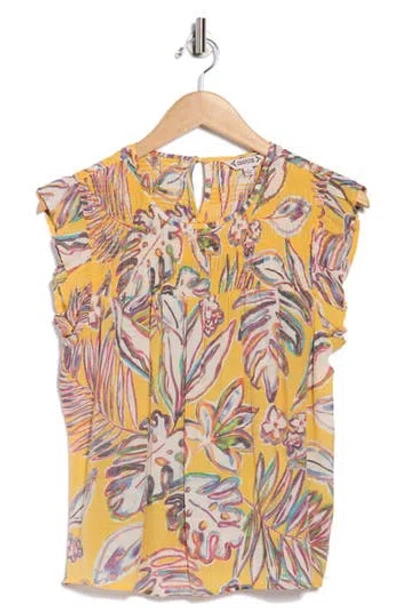 Nanette Lepore Flutter Sleeve Top In Multi