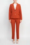 Nanette Lepore Formal Twill Jacket Bi Stretch Straight Pant Suit In Red