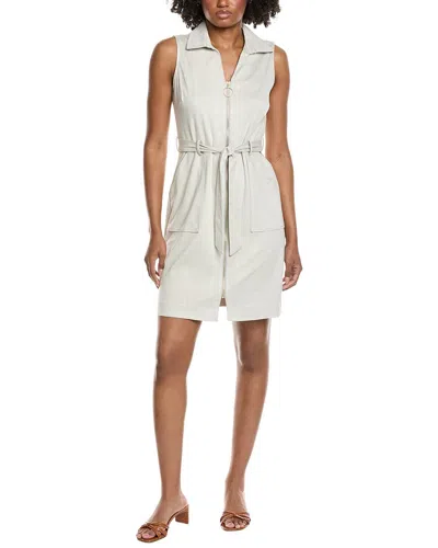 Nanette Lepore Front Zip Shirtdress In Gray