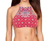 Nanette Lepore High Neck Bikini Top In Pretty Tough In Multi