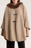 Nanette Lepore Hooded Faux Fur Ruana In Brown