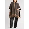 Nanette Lepore Hooded Jacquard Ruana In Brown