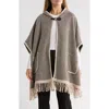 Nanette Lepore Hooded Jacquard Ruana In Brown