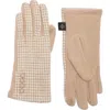 Nanette Lepore Houndstooth Button Gloves In Brown