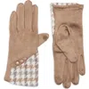 Nanette Lepore Houndstooth Button Gloves In Brown