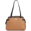 Nanette Lepore Kathryn Triple Section Shoulder Bag In Brown