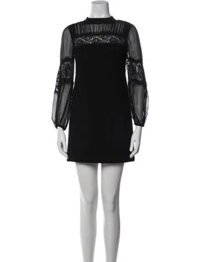Pre-owned Nanette Lepore Lace Pattern Mini Dress In Black