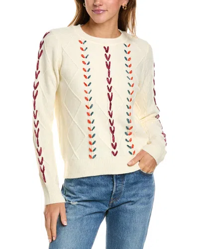 Nanette Lepore Lacing Sweater In White
