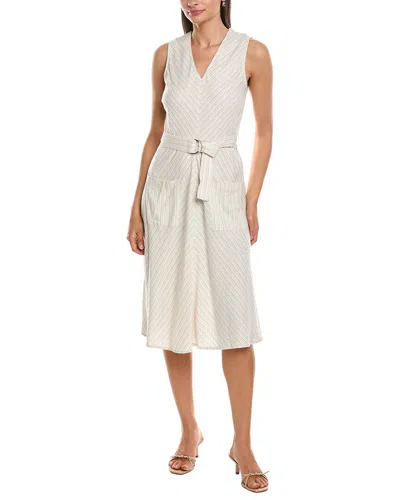 Nanette Lepore Linen-blend Midi Dress In Multi