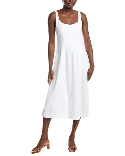 Nanette Lepore Linen-blend Midi Dress In White