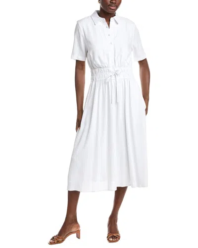 Nanette Lepore Linen-blend Midi Dress In White