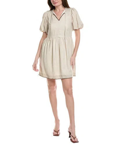 Nanette Lepore Linen-blend Mini Dress In Neutral