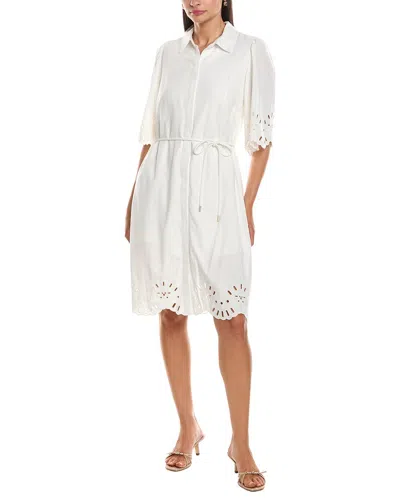 Nanette Lepore Linen-blend Mini Dress In White