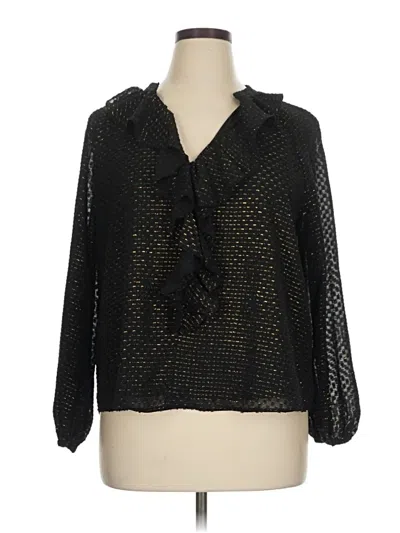 Pre-owned Nanette Lepore Long Sleeve Blouse In Black