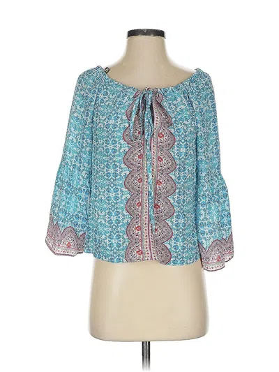 Pre-owned Nanette Lepore Long Sleeve Blouse In Blue