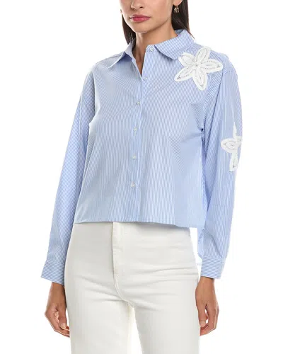 Nanette Lepore Long Sleeve Blouse In Blue