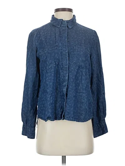 Pre-owned Nanette Lepore Long Sleeve Blouse In Blue