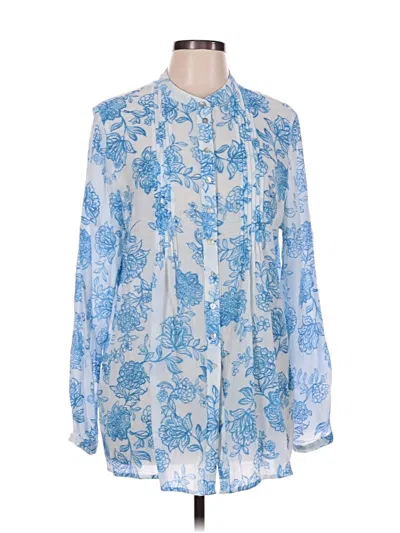 Pre-owned Nanette Lepore Long Sleeve Blouse In Blue