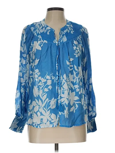 Pre-owned Nanette Lepore Long Sleeve Blouse In Blue