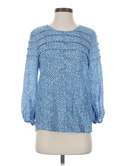 Pre-owned Nanette Lepore Long Sleeve Blouse In Blue