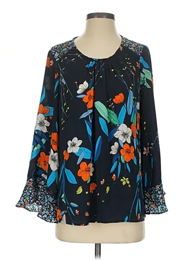 Pre-owned Nanette Lepore Long Sleeve Blouse In Blue