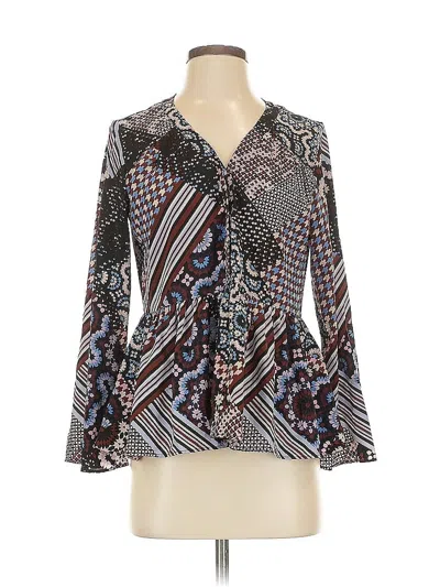 Pre-owned Nanette Lepore Long Sleeve Blouse In Brown