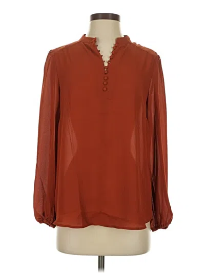 Pre-owned Nanette Lepore Long Sleeve Blouse In Brown